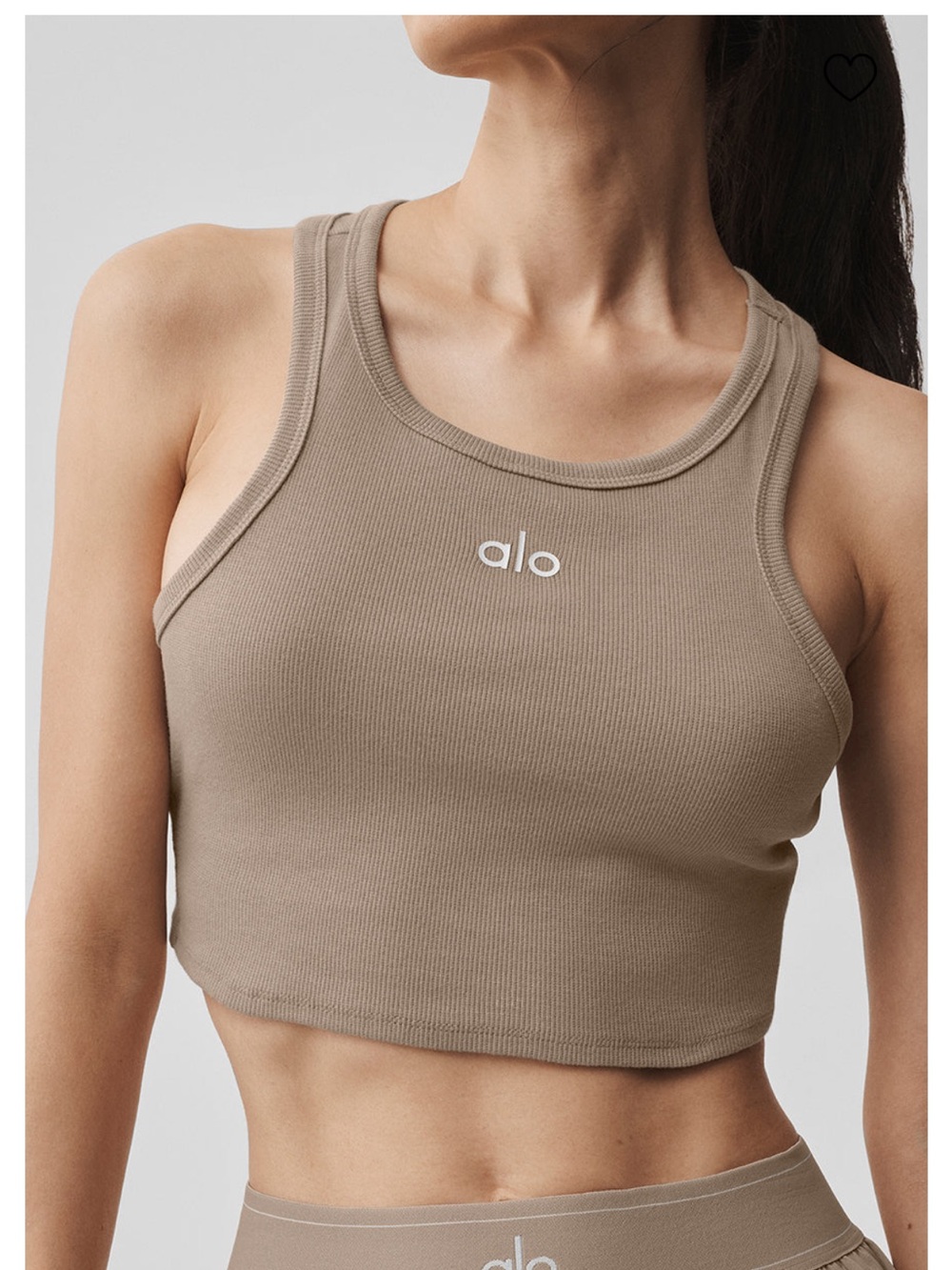 Alo Yoga Gravel Aspire Tank & Head Start AloSoft Leggings Set, Small